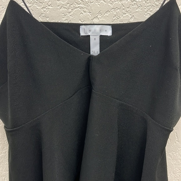 Leith Black Spaghetti Strap Peplum Top M - Picture 2 of 4